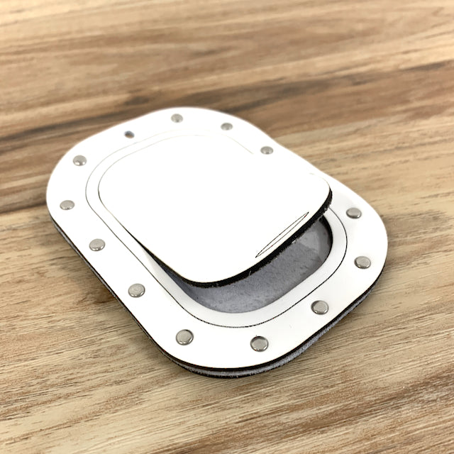 Airplane Window Luggage Tag in White Leather