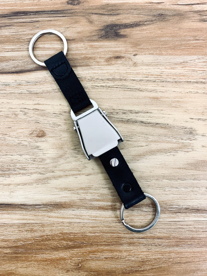 Custom Small Carabiner Key Chain With Black Strap