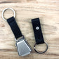 Mini Seat Belt Keychain - 3 in 1 Breakaway with Engraving on Leather